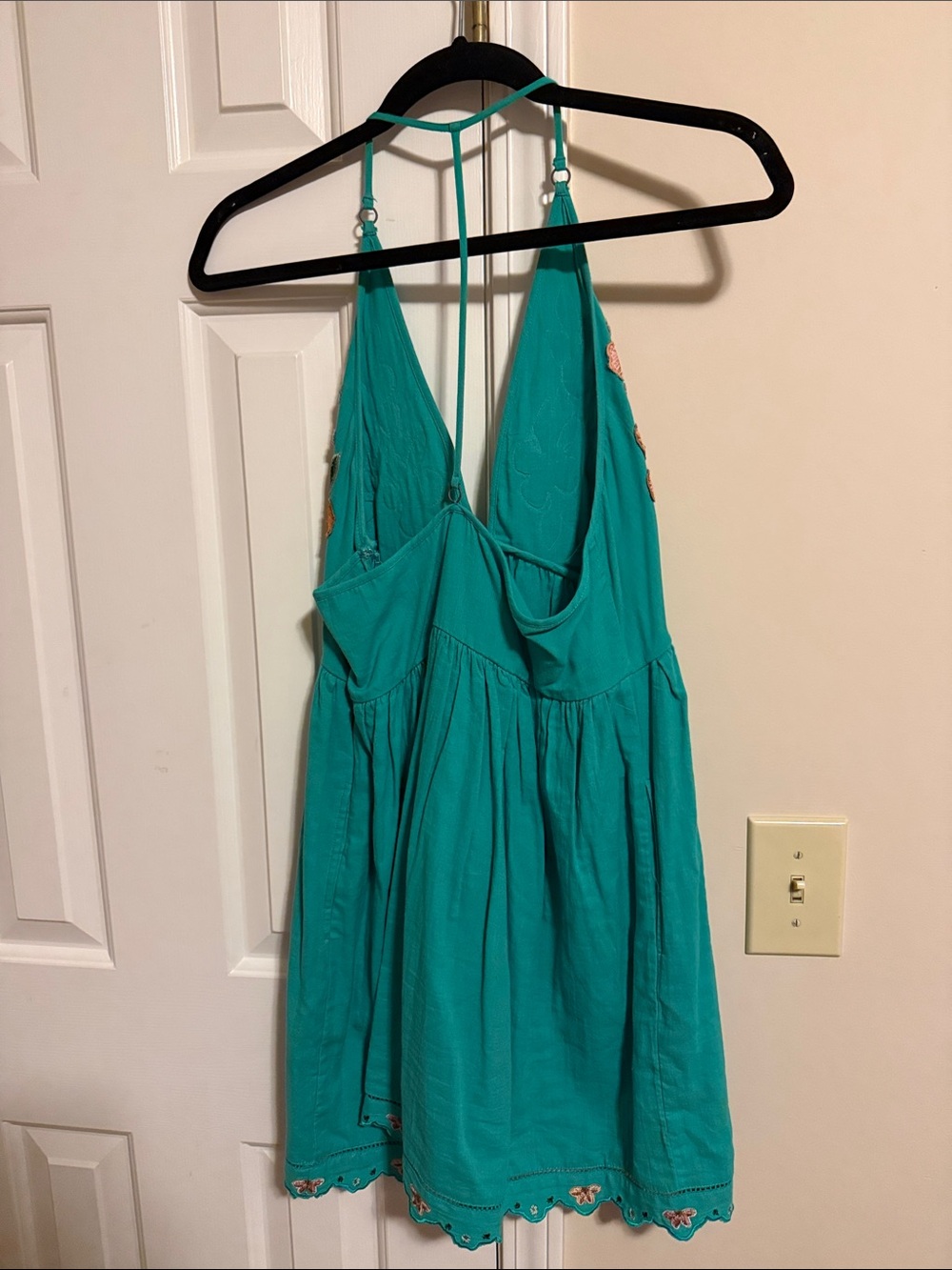 Free People Teal Floral Embroidered Sundress - Picture 3 of 3